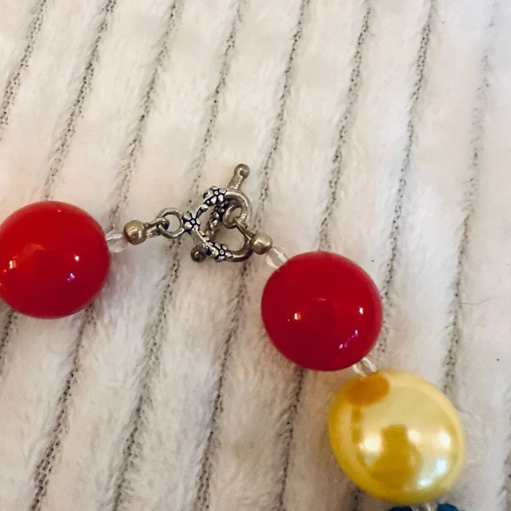 Handmade Princess Snow White Inspired Chunky Bubblegum Bead Necklace